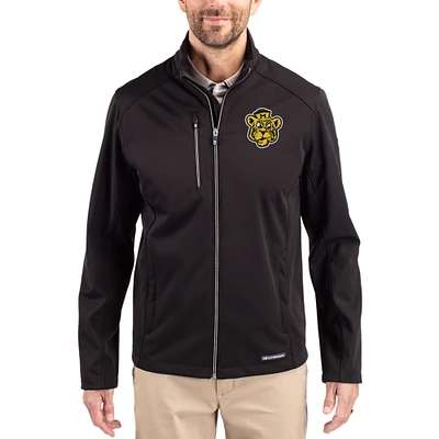 Men's Cutter & Buck Black Missouri Tigers Evoke Eco Softshell Recycled Full-Zip Jacket