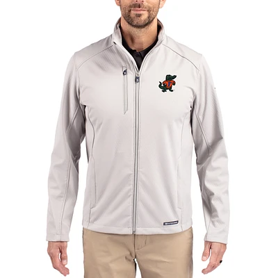 Men's Cutter & Buck Gray Florida Gators Evoke Eco Softshell Recycled Full-Zip Jacket