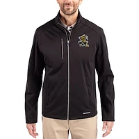 Men's Cutter & Buck Black Wichita State Shockers Evoke Eco Softshell Recycled Full-Zip Jacket