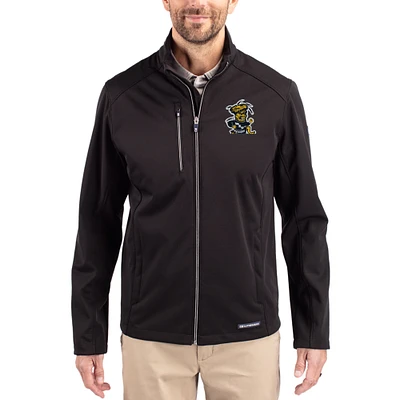 Men's Cutter & Buck Black Wichita State Shockers Evoke Eco Softshell Recycled Full-Zip Jacket