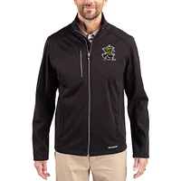 Men's Cutter & Buck Black Wichita State Shockers Evoke Eco Softshell Recycled Full-Zip Jacket