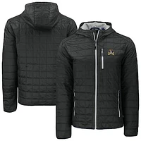Men's Cutter & Buck  Black ECU Pirates Rainier Eco PrimaLoft Hooded Full-Zip Jacket