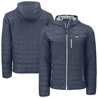 Men's Cutter & Buck  Anthracite UConn Huskies Rainier Eco PrimaLoft Hooded Full-Zip Jacket