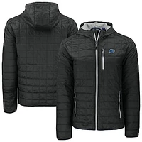 Men's Cutter & Buck  Black Florida Gators Rainier Eco PrimaLoft Hooded Full-Zip Jacket