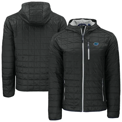 Men's Cutter & Buck  Black Florida Gators Rainier Eco PrimaLoft Hooded Full-Zip Jacket