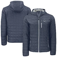 Men's Cutter & Buck Anthracite Penn State Nittany Lions Rainier Eco PrimaLoft Hooded Full-Zip Jacket