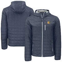 Men's Cutter & Buck  Anthracite ETSU Buccaneers Rainier Eco PrimaLoft Hooded Full-Zip Jacket