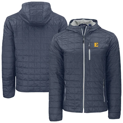 Men's Cutter & Buck  Anthracite ETSU Buccaneers Rainier Eco PrimaLoft Hooded Full-Zip Jacket