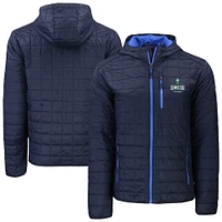 Men's Cutter & Buck  Navy UNC Wilmington Seahawks Rainier Eco PrimaLoft Hooded Full-Zip Jacket