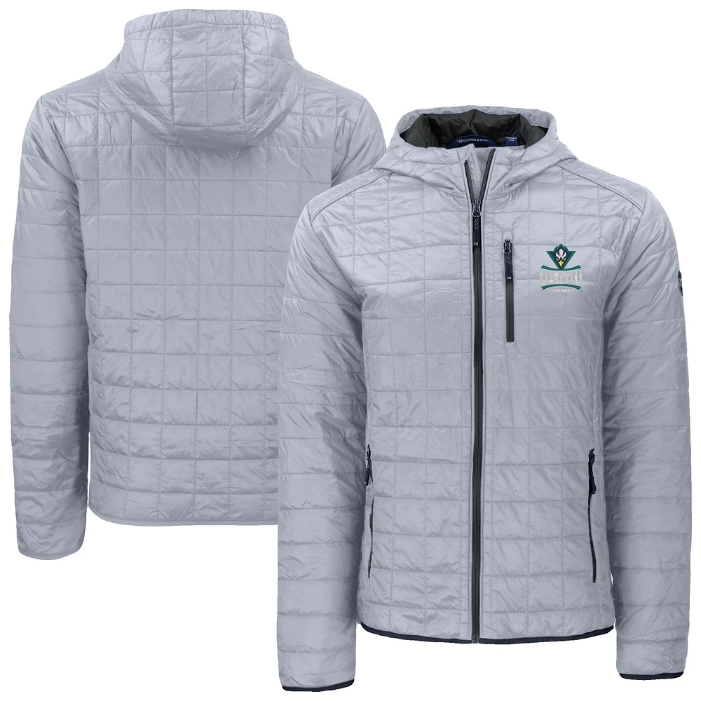 Men's Cutter & Buck Gray UNC Wilmington Seahawks Rainier Eco PrimaLoft Hooded Full-Zip Jacket