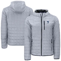 Men's Cutter & Buck Gray West Virginia Mountaineers Rainier Eco PrimaLoft Hooded Full-Zip Jacket