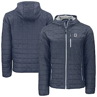 Men's Cutter & Buck  Anthracite Georgetown Hoyas Rainier Eco PrimaLoft Hooded Full-Zip Jacket