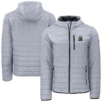 Men's Cutter & Buck  Gray FIU Panthers Rainier Eco PrimaLoft Hooded Full-Zip Jacket