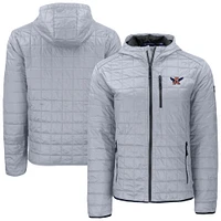 Men's Cutter & Buck  Gray Auburn Tigers Rainier Eco PrimaLoft Hooded Full-Zip Jacket