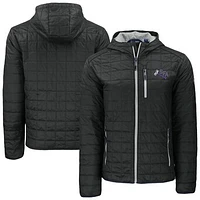 Men's Cutter & Buck  Black Stephen F Austin Lumberjacks Rainier Eco PrimaLoft Hooded Full-Zip Jacket