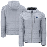 Men's Cutter & Buck  Gray Cal Bears Rainier Eco PrimaLoft Hooded Full-Zip Jacket