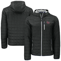 Men's Cutter & Buck  Black Lamar Cardinals Rainier Eco PrimaLoft Hooded Full-Zip Jacket