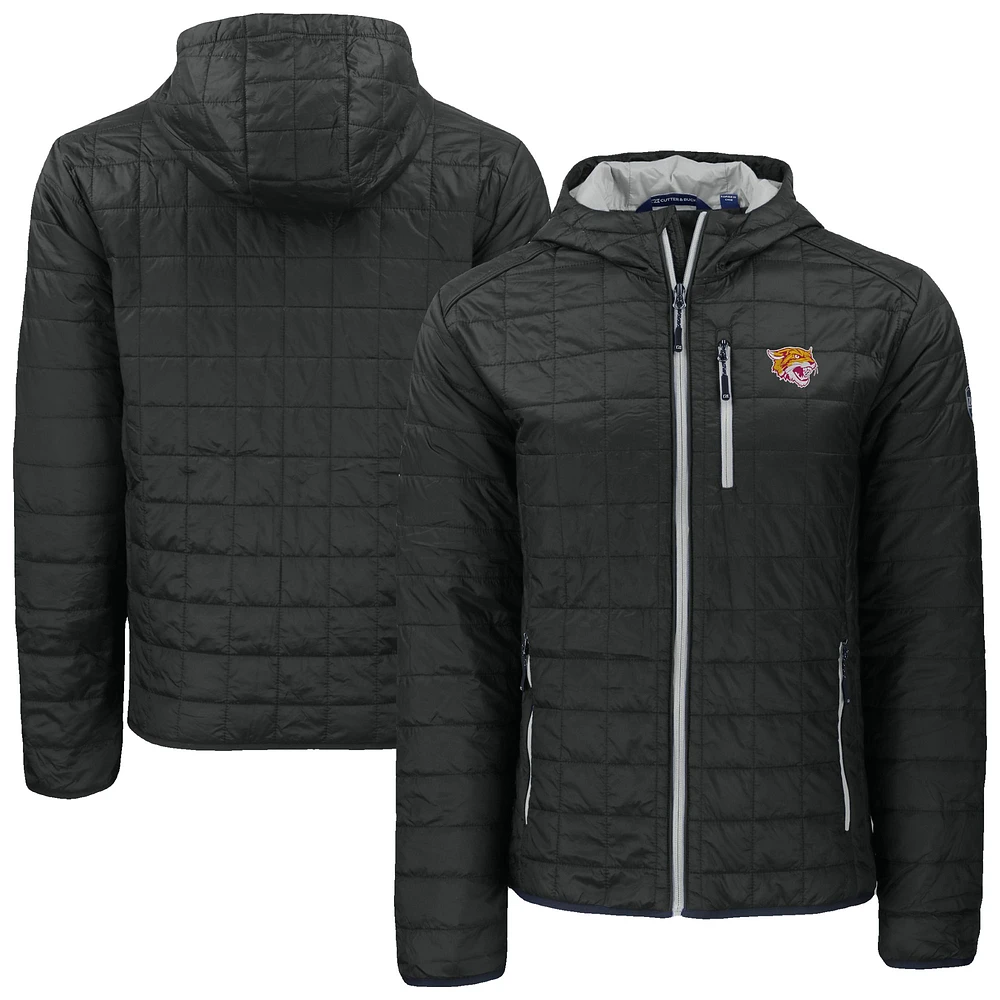 Men's Cutter & Buck Black Bethune-Cookman Wildcats Rainier Eco PrimaLoft Hooded Full-Zip Jacket