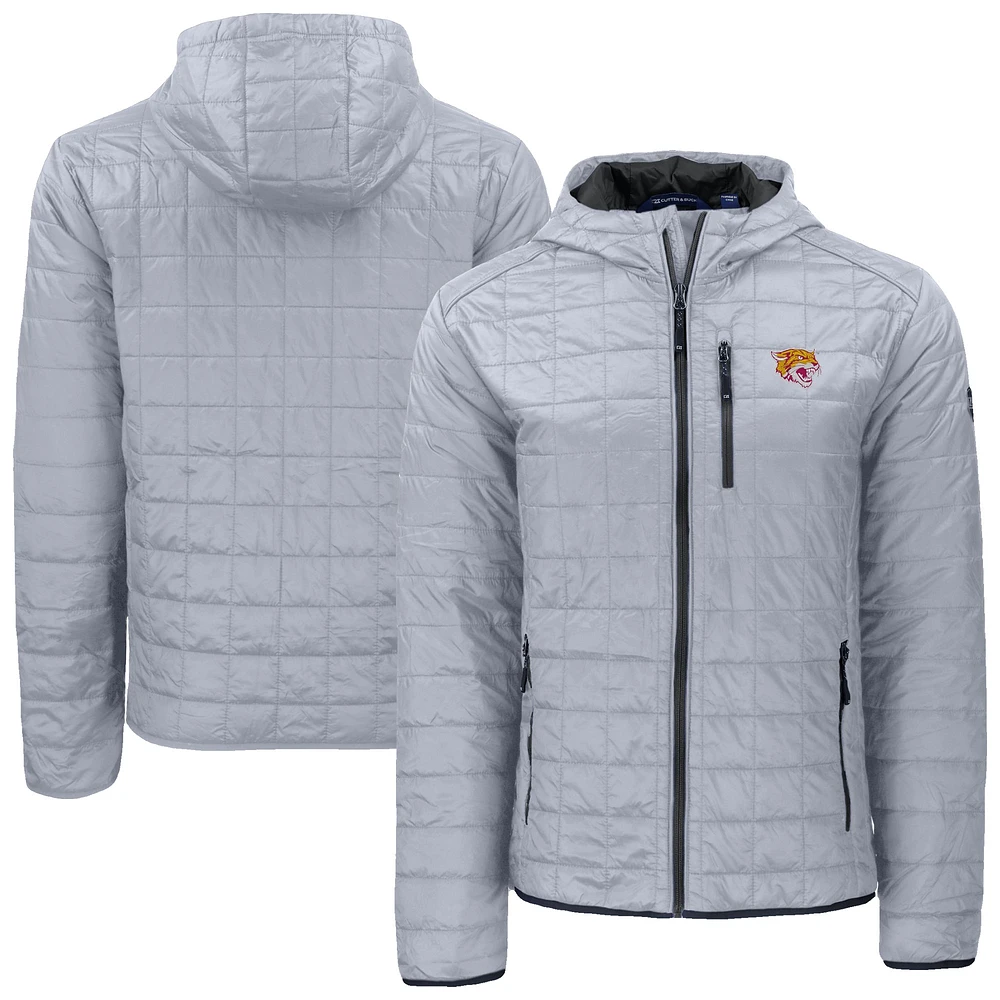 Men's Cutter & Buck Gray Bethune-Cookman Wildcats Rainier Eco PrimaLoft Hooded Full-Zip Jacket