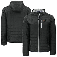 Men's Cutter & Buck Miami Hurricanes Rainier Eco PrimaLoft Hooded Full-Zip Jacket