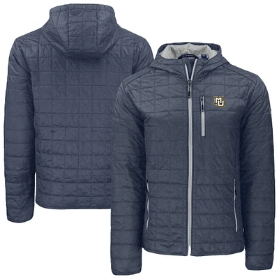 Men's Cutter & Buck  Anthracite Marquette Golden Eagles Rainier Eco PrimaLoft Hooded Full-Zip Jacket