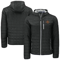 Men's Cutter & Buck  Black Iowa State Cyclones Rainier Eco PrimaLoft Hooded Full-Zip Jacket