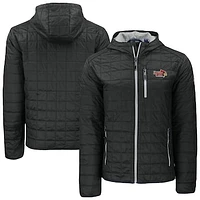 Men's Cutter & Buck  Black Illinois State Redbirds Rainier Eco PrimaLoft Hooded Full-Zip Jacket