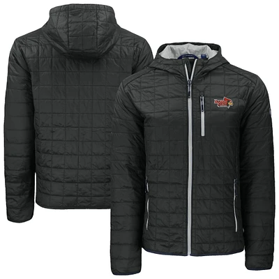 Men's Cutter & Buck  Black Illinois State Redbirds Rainier Eco PrimaLoft Hooded Full-Zip Jacket