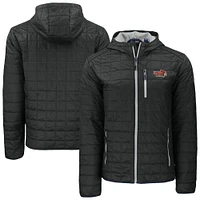 Men's Cutter & Buck  Black Illinois State Redbirds Rainier Eco PrimaLoft Hooded Full-Zip Jacket