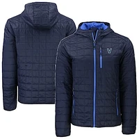 Men's Cutter & Buck  Navy Villanova Wildcats Rainier Eco PrimaLoft Hooded Full-Zip Jacket