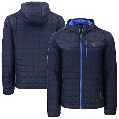 Men's Cutter & Buck  Navy Villanova Wildcats Rainier Eco PrimaLoft Hooded Full-Zip Jacket