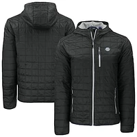 Men's Cutter & Buck  Black Southern University Jaguars Rainier Eco PrimaLoft Hooded Full-Zip Jacket