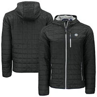 Men's Cutter & Buck  Black Southern University Jaguars Rainier Eco PrimaLoft Hooded Full-Zip Jacket