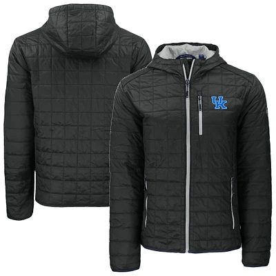 Men's Cutter & Buck  Black Kentucky Wildcats Rainier Eco PrimaLoft Hooded Full-Zip Jacket