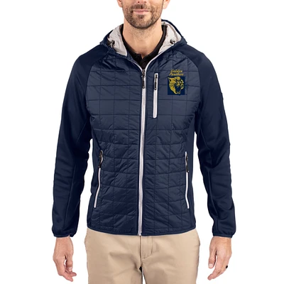 Men's Cutter & Buck  Navy FIU Panthers Rainier Eco Hybrid PrimaLoft Raglan Full-Zip Jacket