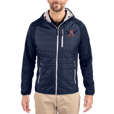 Men's Cutter & Buck  Navy Auburn Tigers Rainier Eco Hybrid PrimaLoft Raglan Full-Zip Jacket