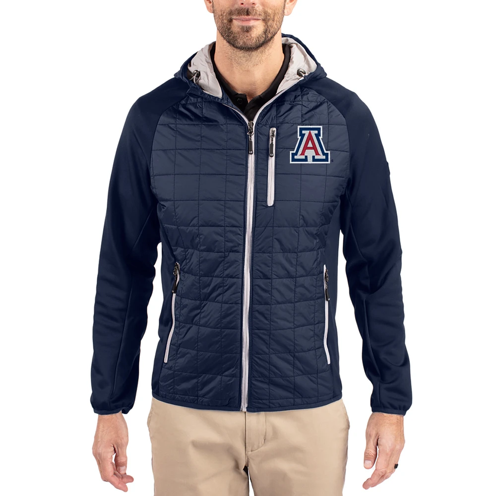 Men's Cutter & Buck Navy Arizona Wildcats Rainier Eco Hybrid PrimaLoft Raglan Full-Zip Jacket