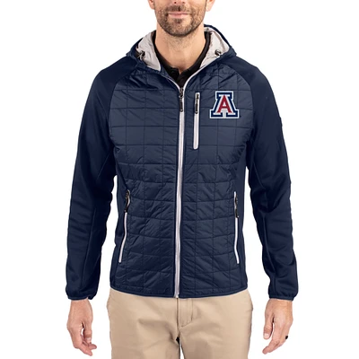 Men's Cutter & Buck  Navy Arizona Wildcats Rainier Eco Hybrid PrimaLoft Raglan Full-Zip Jacket