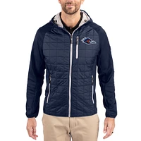 Men's Cutter & Buck  Navy UTSA Roadrunners Rainier Eco Hybrid PrimaLoft Raglan Full-Zip Jacket