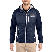 Men's Cutter & Buck  Navy Gonzaga Bulldogs Rainier Eco Hybrid PrimaLoft Raglan Full-Zip Jacket