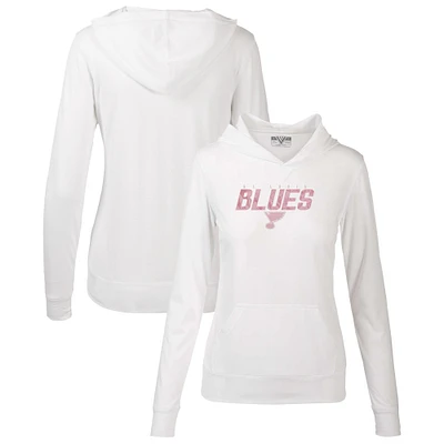 Women's Levelwear White St. Louis Blues Mother's Day Recovery Floral Pullover Hoodie