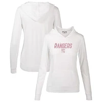 Women's Levelwear White New York Rangers Mother's Day Recovery Floral Pullover Hoodie