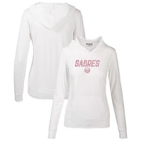 Women's Levelwear White Buffalo Sabres Mother's Day Recovery Floral Pullover Hoodie