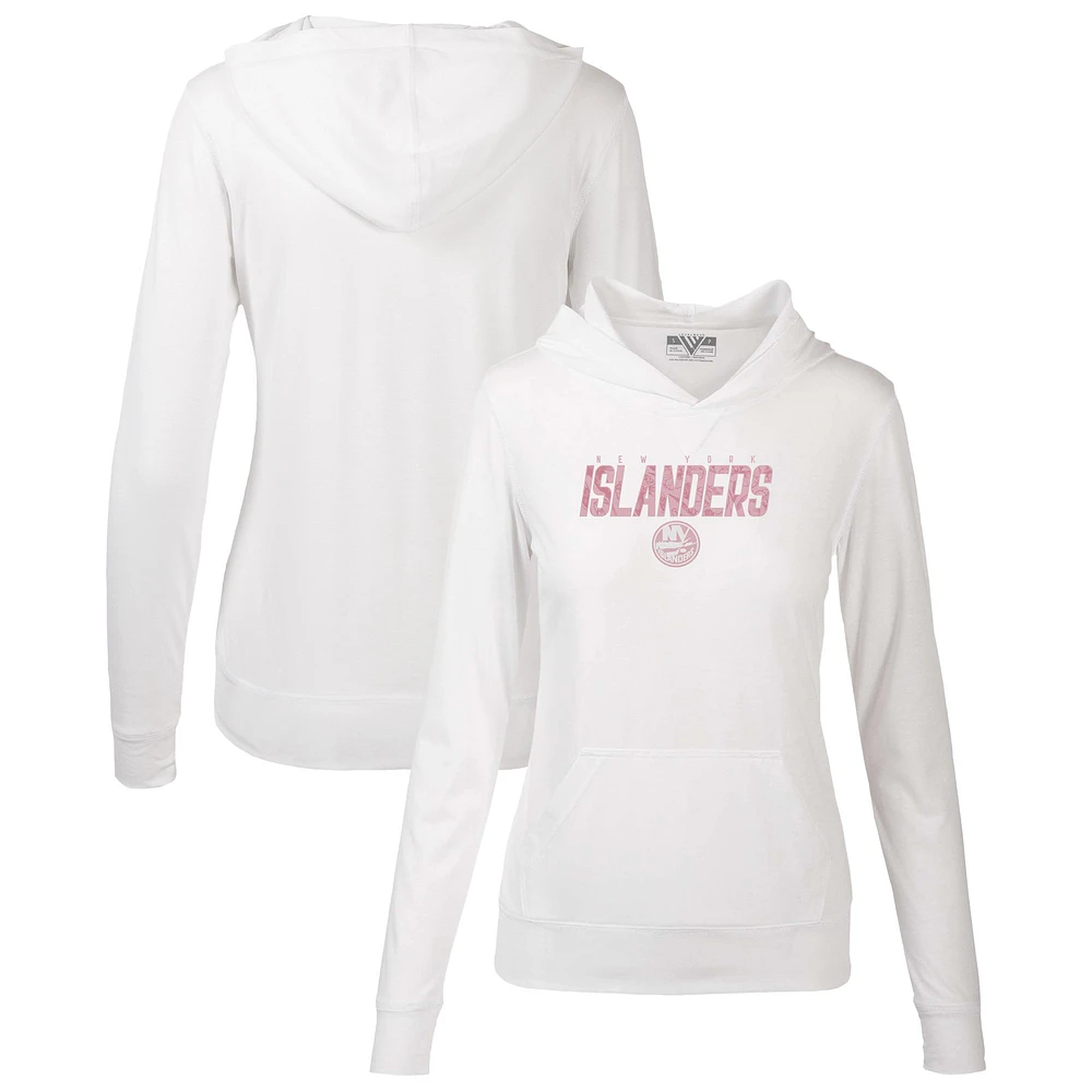 Women's Levelwear White New York Islanders Mother's Day Recovery Floral Pullover Hoodie