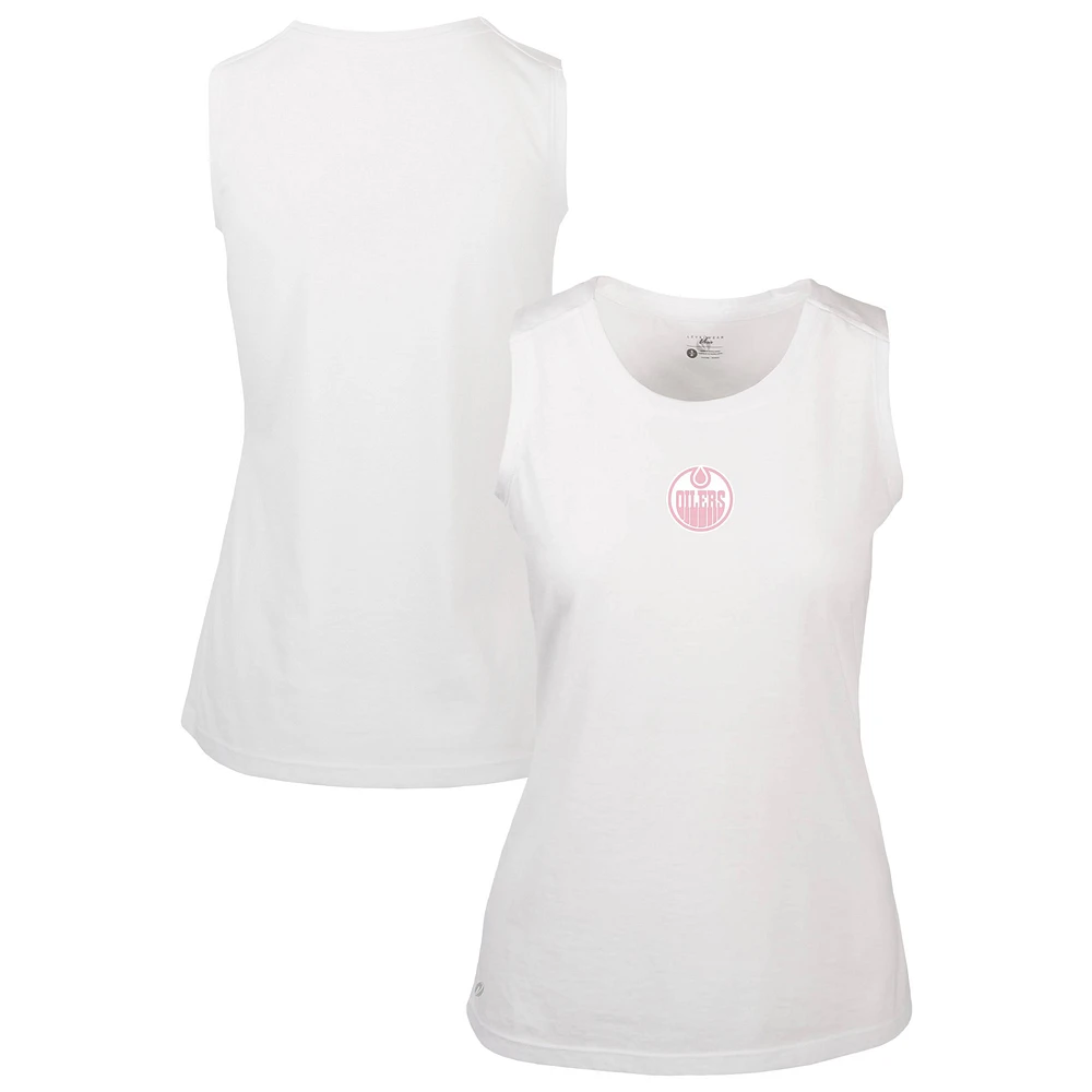 Women's Levelwear White Edmonton Oilers Mother's Day Macy Core Tank Top