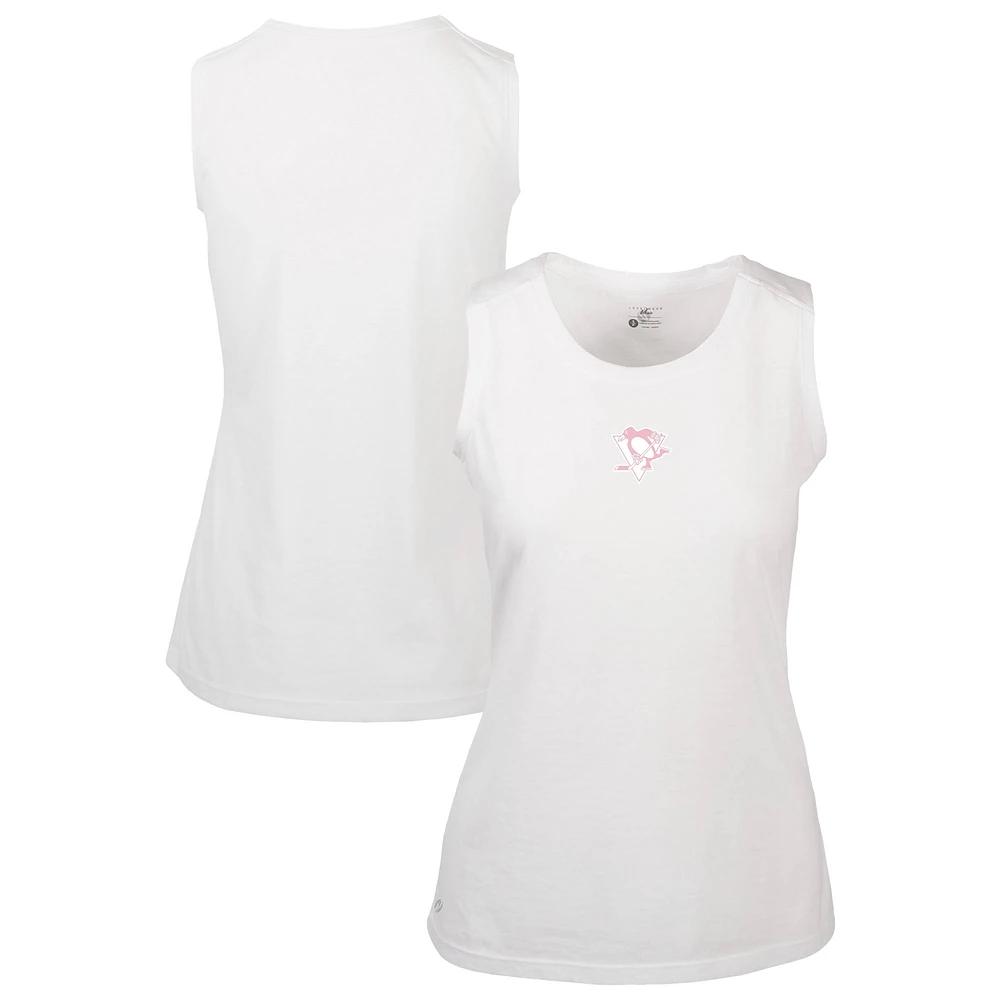 Women's Levelwear White Pittsburgh Penguins Mother's Day Macy Core Tank Top