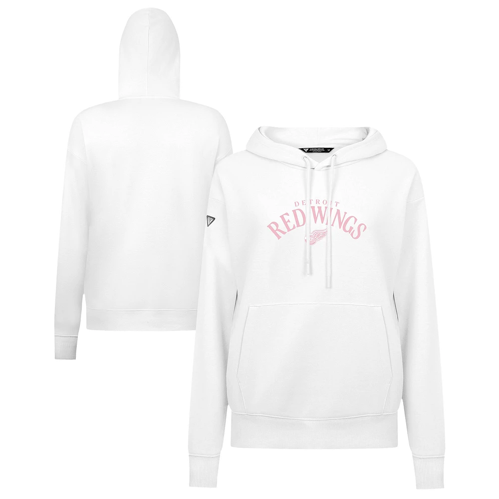 Women's Levelwear White Detroit Red Wings Mother's Day Adorn Arched Pullover Hoodie