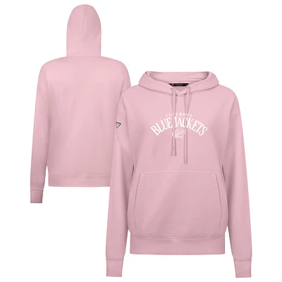 Women's Levelwear  Light Pink Columbus Blue Jackets Mother's Day Adorn Arched Pullover Hoodie