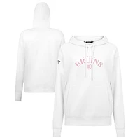 Women's Levelwear  White Boston Bruins Mother's Day Adorn Arched Pullover Hoodie