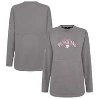 Women's Levelwear  Gray Pittsburgh Penguins Mother's Day Beaudry Arched Pullover Sweatshirt